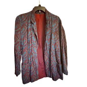 Purple and Blue Paisley Talbots Coat Size 8